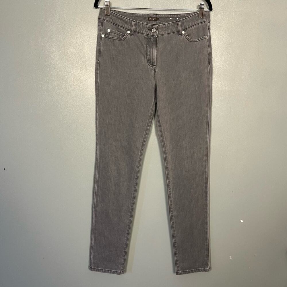J McLaughlin Mid Rise Skinny Fit Straight Leg Modern Stretch Gray Denim Size 8